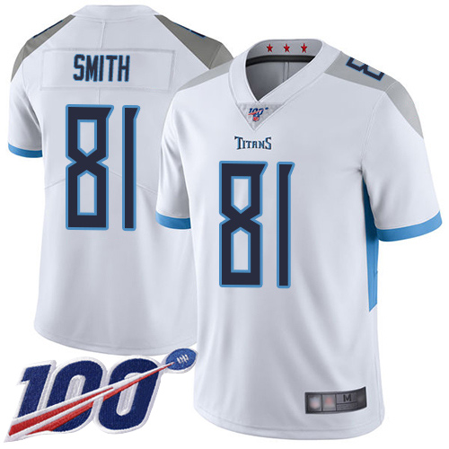 Tennessee Titans Limited White Men Jonnu Smith Road Jersey NFL Football #81 100th Season Vapor Untouchable